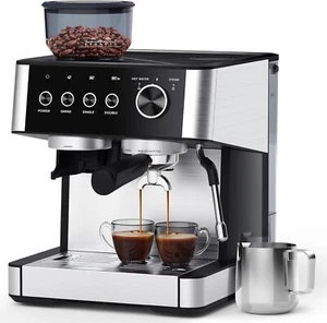 Cafetera espresso de 15 bares, espumador de leche y 30 ajustes de molienda de precisión, molinillo - Imagen 1 de 6