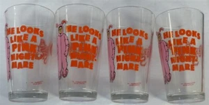 PINT GLASS Set of 4 A Christmas Story He Looks Like A Pink Nightmare Glass NEW - Picture 1 of 2