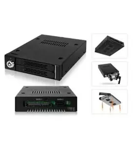NEW Icy Dock MB992SK-B Drive Bay Adapter Internal - Matte Black 2 x Total 2.5" - Picture 1 of 1