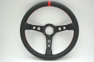 Porsche MOMO Cup Style Leather Steering Wheel Red - Picture 1 of 8