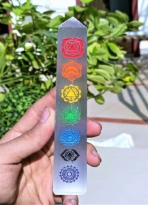 Large 160MM Natural Selenite Stone Healing Metaphysical 4 Faceted Obelisk Tower - Picture 1 of 8