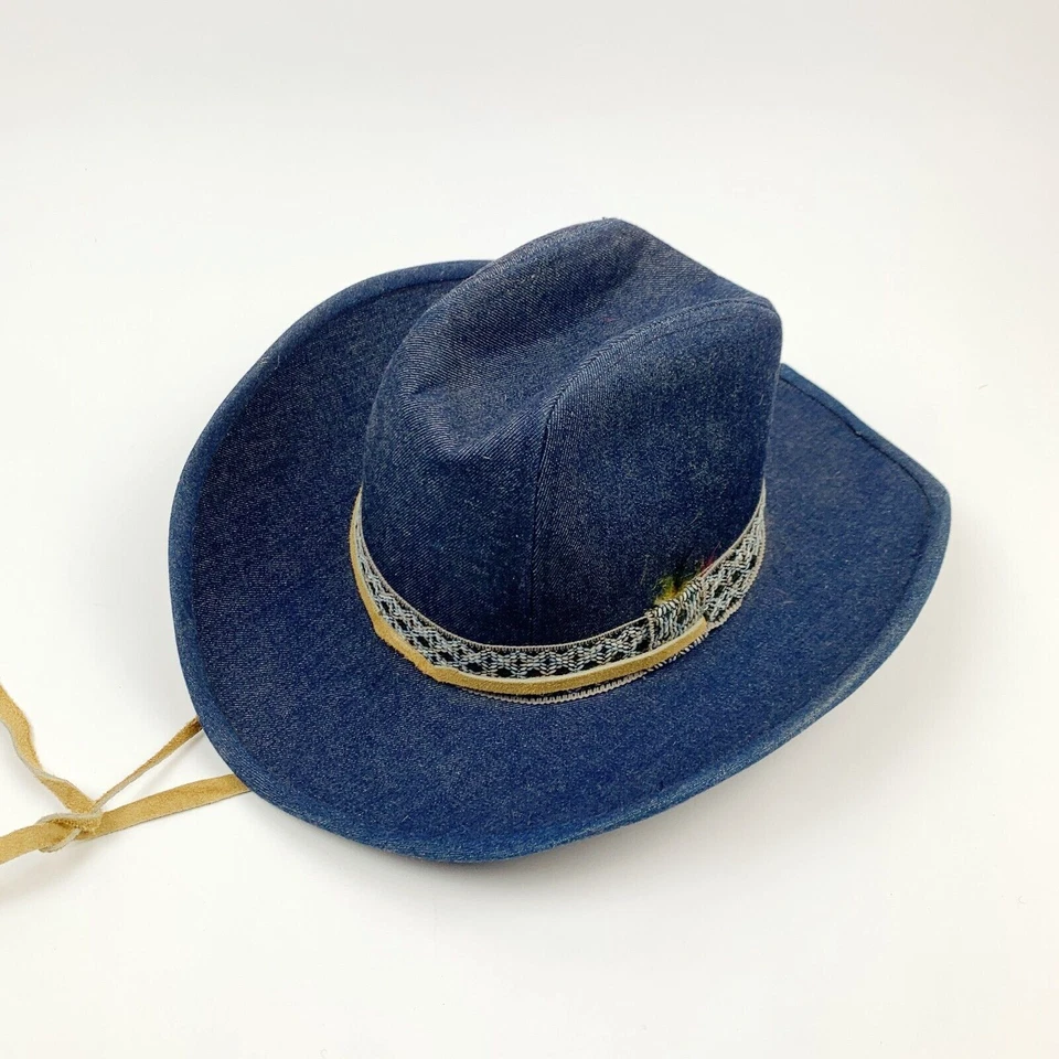 Jean vaquero de mezclilla crudo hecho en Unión de colección sombrero de vaquero occidental para hombre grande 7 1/4 7 3/8 Foto 1 de 4