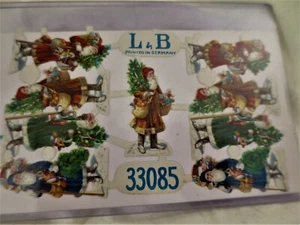GERMAN DIE CUTS ORIGINAL BELSNICKLES SHEET OF DIFFERENT SANTAS MARKED GERMANY - Picture 1 of 3
