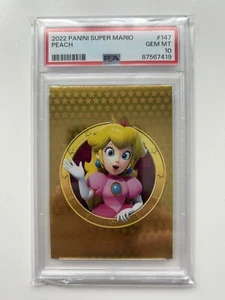 2022 Panini Super Mario Princess Peach Golden Card PSA 10 Gem Mint - Picture 1 of 2