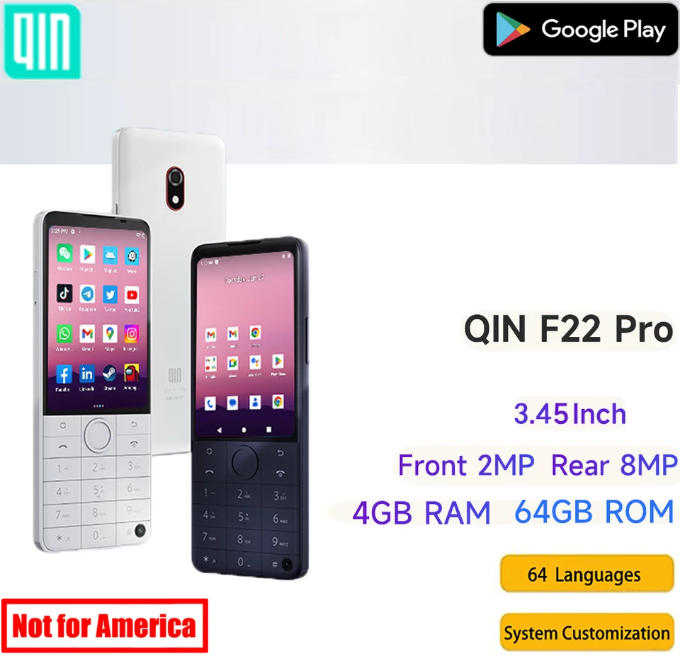 Qin F22 pro 4G mobile 4GB+64GB Touch screen button mobile WIFI GPS Bluetooth - Image 1 of 4