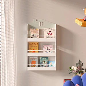 Kids Bookcase Wall Shelf 3 Tier Wooden Children's Bookshelf Storage Display Rack - Picture 1 of 7
