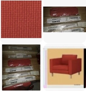 IKEA Karlstad Korndal Red Armchair COVER ONLY NEW Tweed Chair,FireEngine,AddMate - Picture 1 of 12