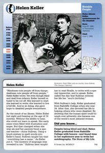Helen Keller #7.3 - Notable People - Story Of America Grolier Card