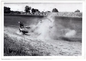 MIDGET RACER Roll Over Dirt Track MOTOR CITY Detroit MI VINTAGE 1950's 5x7 Photo - Picture 1 of 2