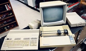 Commodore 128 (C128) Computer with Power Supply, Printer, Disk Drive, & Monitor - Picture 1 of 14