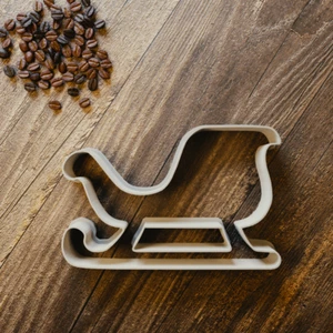 Santa Sleigh Cookie Cutter - Fondant - Biscuit - 3 Sizes Instagram Christmas - Picture 1 of 3