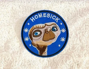 ET Alien Homesick Blue Vintage Retro Embroidered Iron On Sew Patch Applique 3.5” - Picture 1 of 2