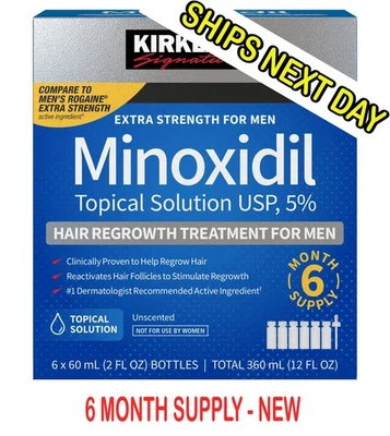 Kirkland Minoxidil 5% Hair Regrowth /Xtra Strength  6 Month Supply-EXP-DEC-2026 - Image 1 of 4