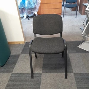 Charcoal Stackable Chair with Black Frame, Meeting, Waiting Room, Reception - Picture 1 of 6