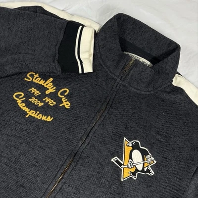 CCM Куртка Пальто Pittsburgh Penguins серый флис с подкладкой полный молнии Stanley мужской 3XL - Изображение 1 из 4