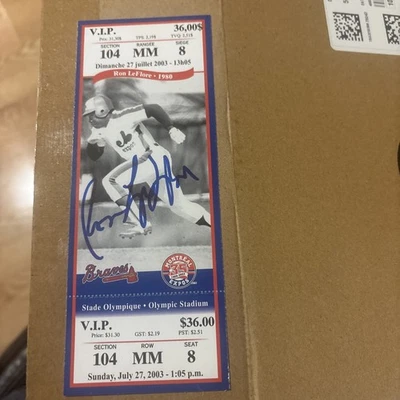 Ron Leflore Autograph, Montreal Expos V.I.P. Ticket - Image 1 of 2