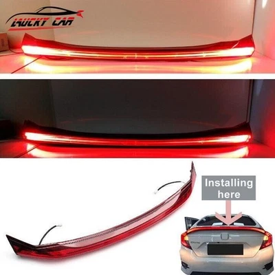 For Honda Civic 10Th Sedan 2016-2021 LED Rear Spoiler Lamps tail lights Wing New — 第 1/4 张图片