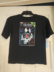 Boys Marvel T-Shirt Venom Lethal Protector Size 8 Black Short Sleeve - Picture 1 of 4