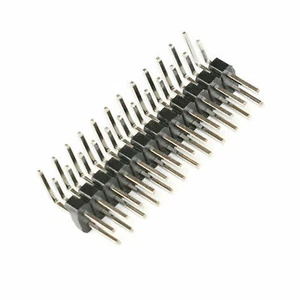 Intestazione perno maschio 2,54 mm passo doppia fila perno angolo retto 2x2/3/4/5/6-10/12/20/40P - Foto 1 di 7