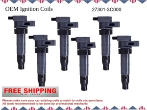 Set of  6 Ignition Coils For 2010-2019 Hyundai & Kia V6 /OEM  27301-3C000-Refurb - Picture 1 of 2