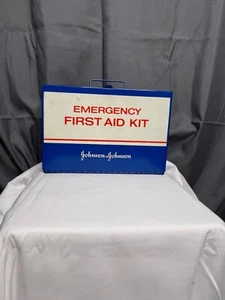 Kit pronto soccorso emergenza metallo da parete Johnson & Johnson vintage completo!! - Foto 1 di 11