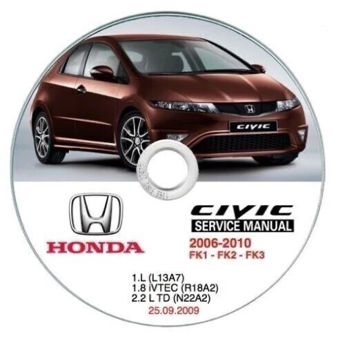 Manual De Taller Honda Civic (2006-2010) Para Todos Los Sistemas Win/Mac En Dvd - Imagen 1 de 4