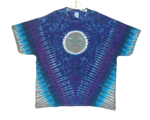 Psychedelische Krawatte Farbstoff blau Mond V Blotter S/S klein mittel groß XL 2X 3X 4X 5X 6X - Bild 1 von 1