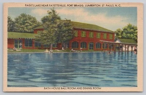 Page's Lake Fort Bragg Lumberton St. Pauls Carolina del Norte Carolina del Norte Casa de Baño Postal - Imagen 1 de 2