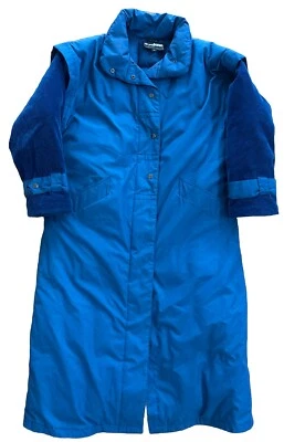 Vintage Winter Cyclone Goose Down Trench Puffer Jacket Coat Womens 14 Blue - Image 1 of 4