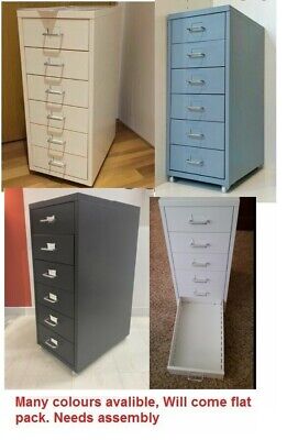 6 Drawer Metal Home Office Filing Drawer Unit On Castors Cabinet HELMER,5 Colors • 63.99£