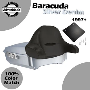 For Harley/Softail BARRACUDA SILVER DENIM Rushmore Chopped Tour Pack Wrap Around - Bild 1 von 12