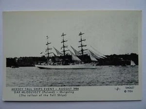 Liverpool MERSEY TALL SHIPS EVENT - DAR MLODZIEZY c1984 Postcard by Pamlin Repro - Picture 1 of 2