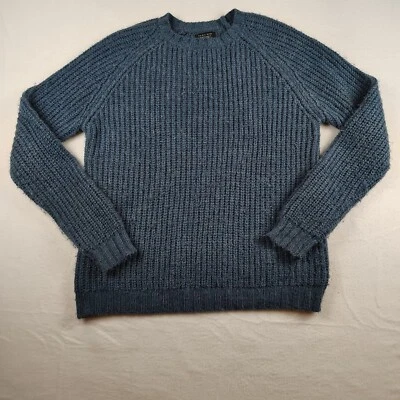 Zara Man Sweater Mens Medium Blue Ribbed Soft Crew Neck - Image 1 of 4