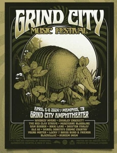GRIND CITY 2024 Music Festival Memphis Whiskey Myers Red Clay Strays Poster /450 - Picture 1 of 1