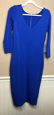 Felicity & Coco Ward Seamed Blue Full Zip Back Bodycon Dress Size M NWT - Image 1 of 4