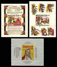 1930's 1940s GOUDEY INDIAN GUM CARD WRAPPER SET 1933 R74 TYPE I II 1947 R773 (3)