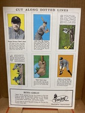 RARE COLORED BABE RUTH BASEBALL HOF VINTAGE 1928 FRO-JOY ICE CREAM REPRINT CARDS