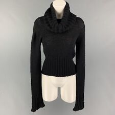 SPORTMAX Size M Black Nylon Mohair Turtleneck Sweater 