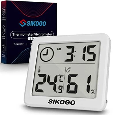 SIKOGO Thermometer innen m.großen Ziffern–Hygrometer-Hydrometer-hohe Genauigkeit - Bild 1 von 4