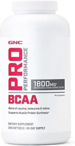 GNC Pro Performance BCAA Supports Muscle Synthesis Supplement, 240 Softgels