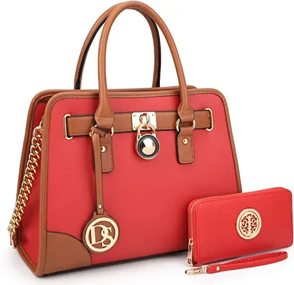 COLECCIÓN DS BY DASEIN MUJER MULTI BOLSILLOS BOLSO DE MANO CON CARTERA, ROJO, NUEVO Foto 1 de 4