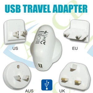 N5C UK EU USA AU Universal USB WORLD TRAVEL PLUG Power Adapter Adaptor iPhone - Picture 1 of 4
