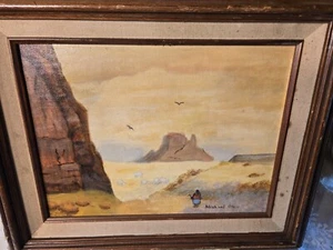 Vintage Southwest Desert Landscape Oil on Board – Original work by Michael Davis - Picture 1 of 19