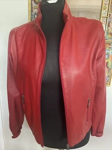 Kushi Red Authentic Leather Light Wgt Zip Jacket Sz M Excellent Used Condition - Picture 1 of 15