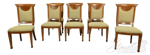 LF54091EC: Set Of 8 Biedermeier Style Inlaid Cherry Dining Room Chairs Cover