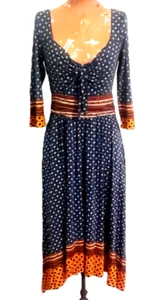 Maeve Anthropologie Dress Women Small Green Geometric Midi Stretch Bodycon - Picture 1 of 8