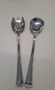 Reed & Barton Stainless 18/10 ~Walden ~ Oversized Salad Spoon & Fork - Picture 1 of 13