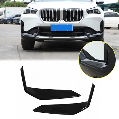Glossy Black Car Front Bumper Side Trim Accessories Kit For BMW X1 U11 2023-2024 - Image 1 of 4