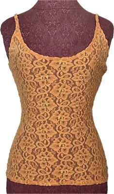 Claudio Milano женщин Майка оранжевый кружевной чистый размер S розничной $99 - Изображение 1 из 2