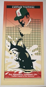 Des Allmands Louisiana 10th Annual “Catfish Festival” 1984 Poster Catfish Mac - Picture 1 of 12